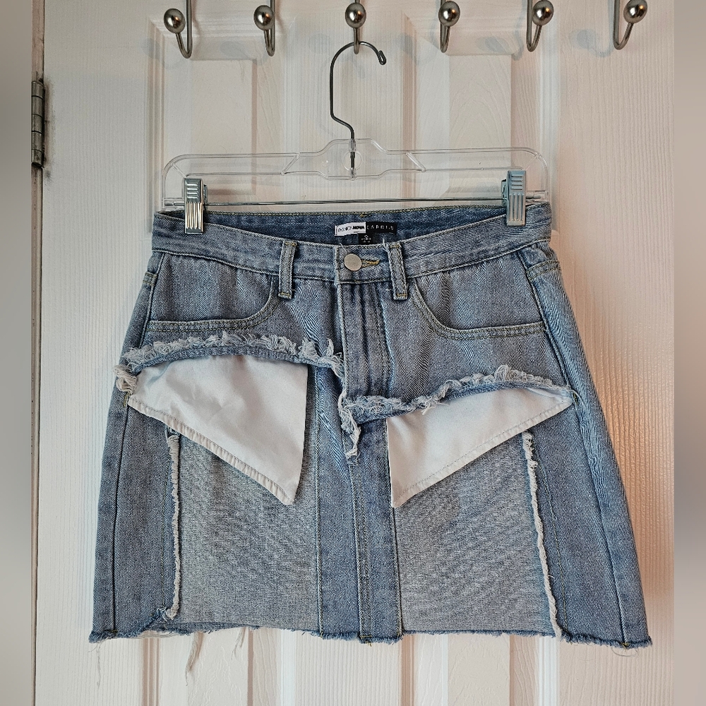 207. Cardi B x Fashion Nova Denim Distressed Skirt